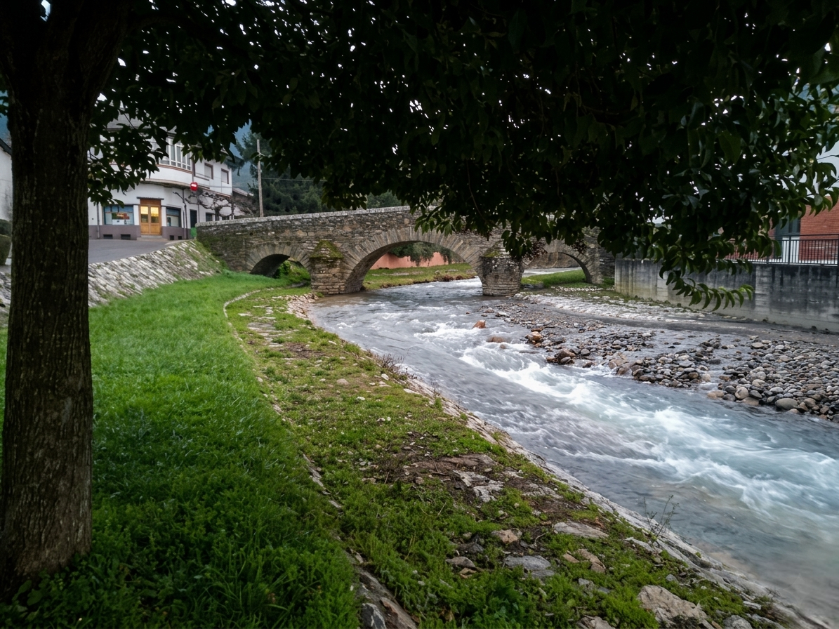 Rio que atraviesa el pueblo de Toral de Merayo